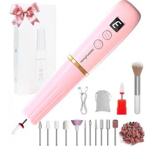 Pink Cordless Rechargeable Nail Drill With Light